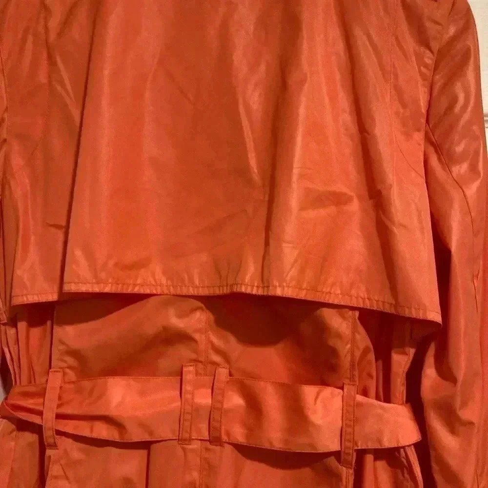 New Kenneth Cole New York Women’s Orange Raincoat with Belt Sz. Small NWT - Picture 13 of 13